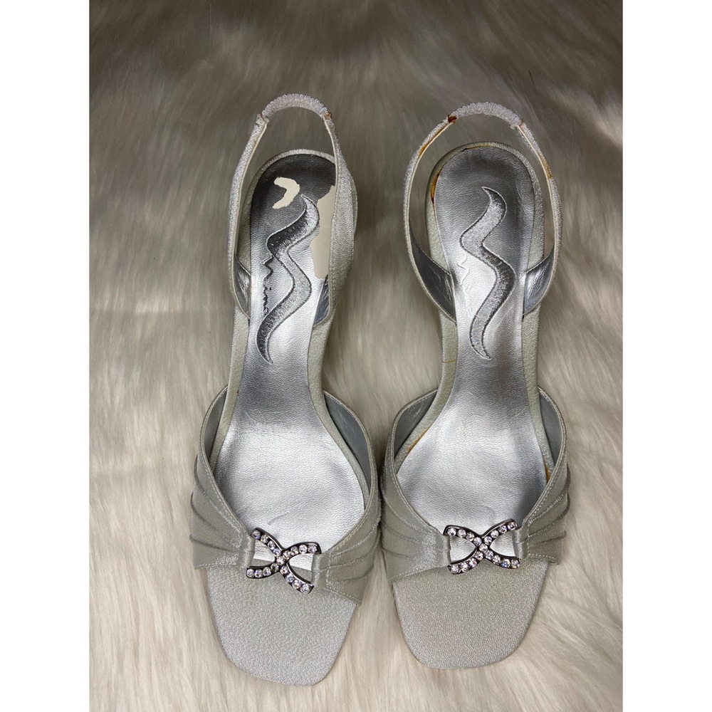 Vintage Silver Sandals Size 7M Soirée Bling Sandals by Nina